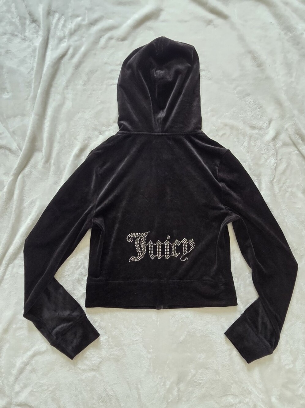 NWT Juicy Couture OG Bling Liquorice Black Velour Tracksuit Set Rhinestone Logo - Picture 2 of 15